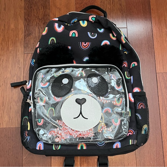 Cat & Jack Accessories Nwt Cat Jack Rainbow Backpack With Panda